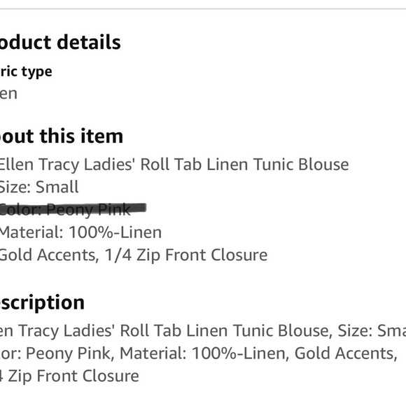 EUC Ellen Tracy Linen Fuchsia Tunic 1 x missing a button on pocket Saks 5th Ave - Picture 8 of 9